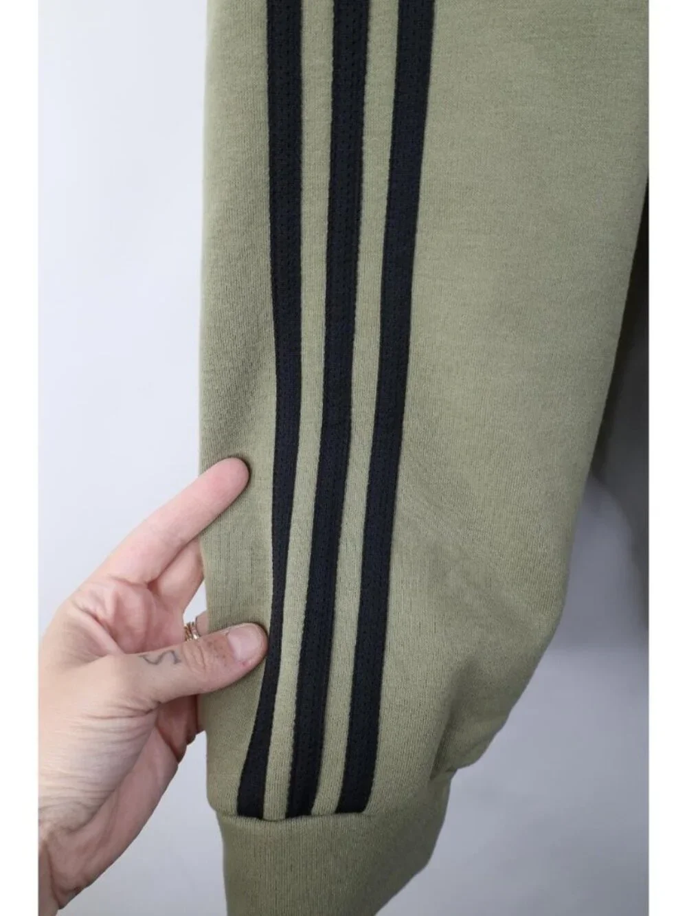 Deadstock Y2K Adidas Mens 2XL XXL Spell Out Striped Crewneck Sweatshirt Green
